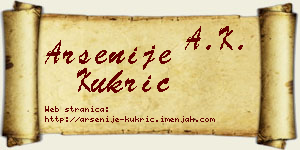 Arsenije Kukrić vizit kartica